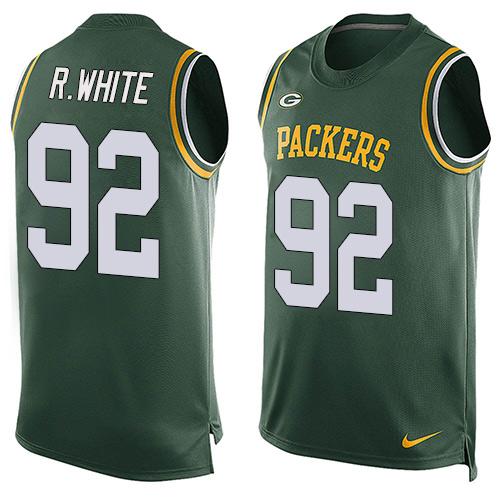 Nike Packers #92 Reggie White Green Team Color Men's Stitched NFL Limited Tank Top Jersey - Click Image to Close
